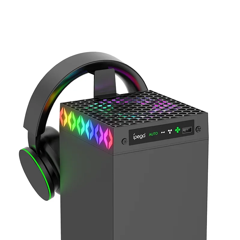 พัดลมระบายความร้อน Ipega สําหรับ Xbox Series X Host RGB Rainbow Cooler ปรับความเร็วลมพัดลมกระจายความร้อนพร้อมพอร์ตชาร์จ USB