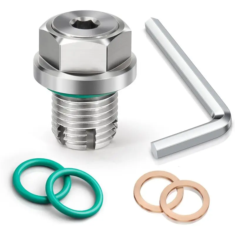 [NEW!A08R】 -1.5 X 15Mm Oversize Piggyback Oil Drain Plug, Stainless Steel Self Tapping Oil Pan Thread Repair Kit