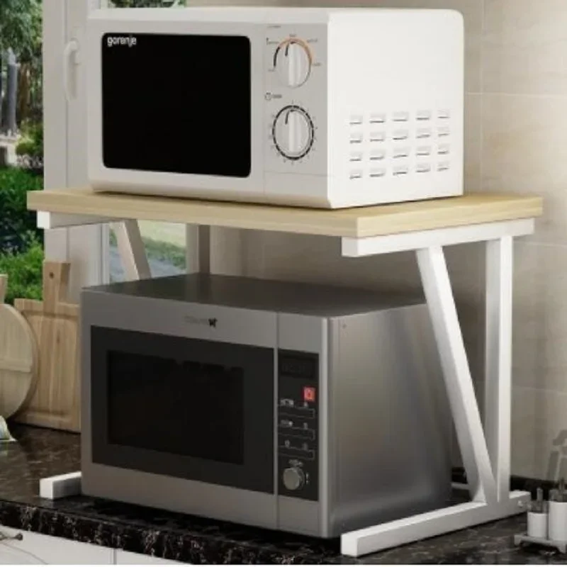 Kitchen Bakers Rack Microwave Stand 2 Tier Storage Shelves