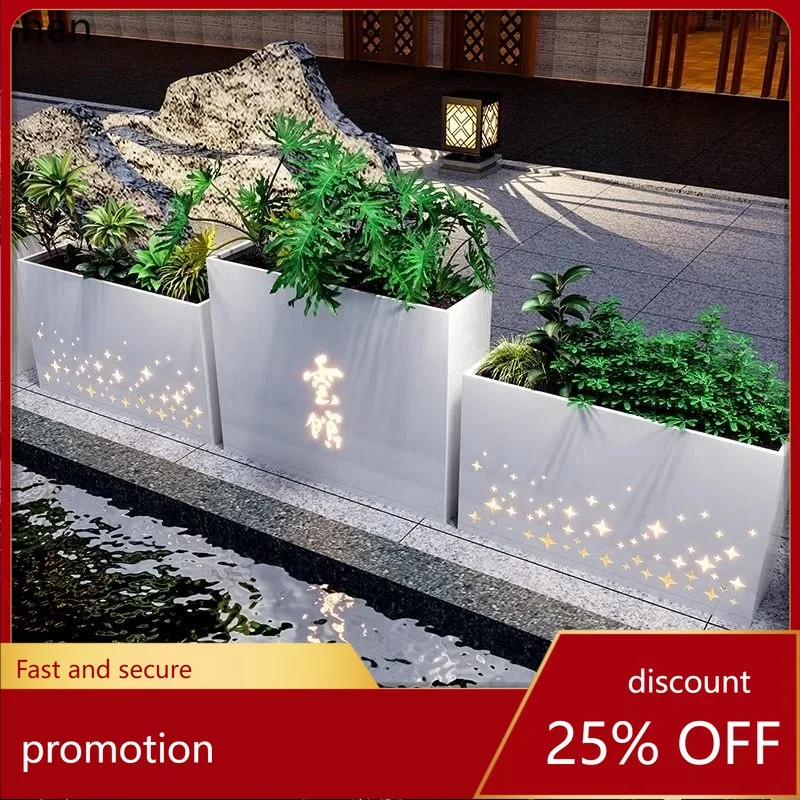 

CZ Открытый цветочный ящик Комбинированная уличная железная цветочная клумба Слот для цветов