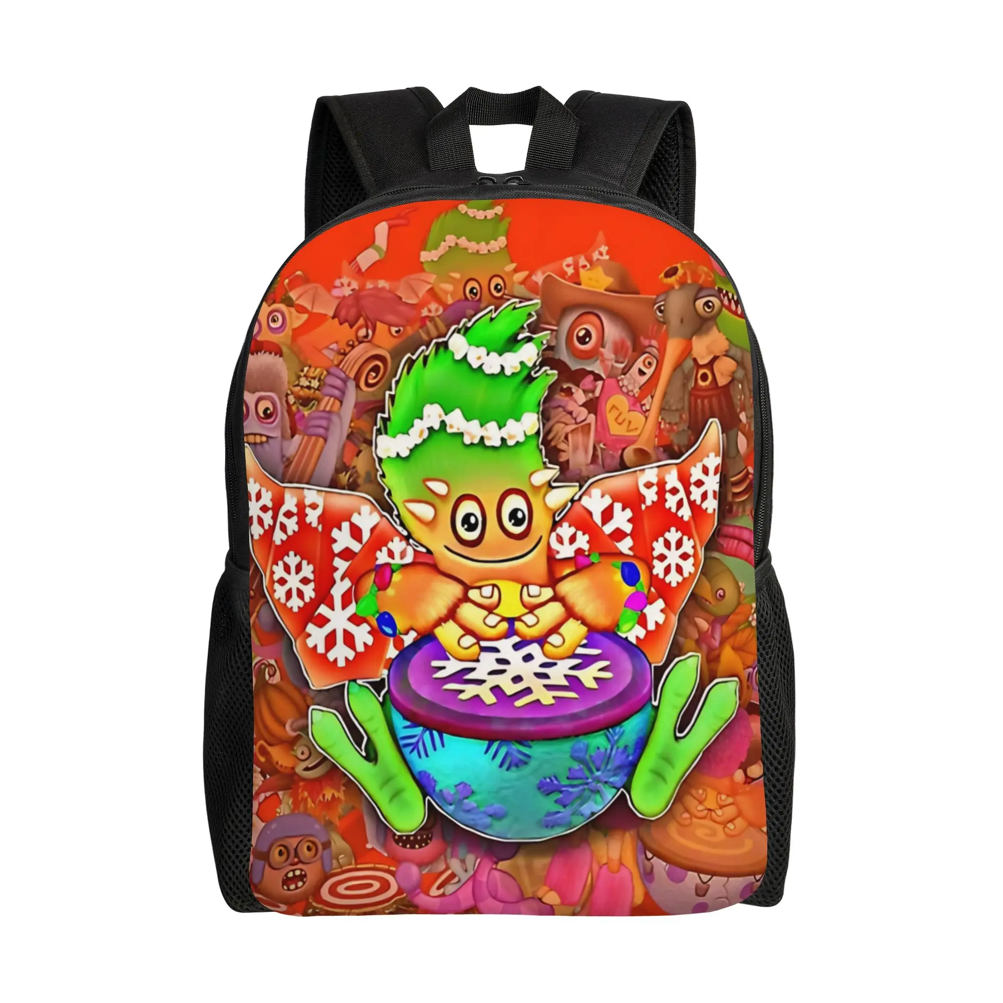 My Singing Monsters character Potbelly Backpack Female  Print Backpacks Polyester Streetwear School Bags  Designer Rucksack