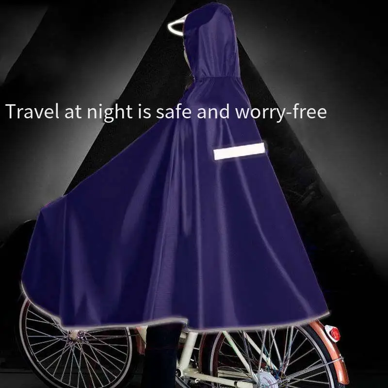 Cycling Raincoats Thicker Hooded Water-proof Wind-proof Long Poncho Universal Rain Cape Protective Bicycle Safe Scooter Cover