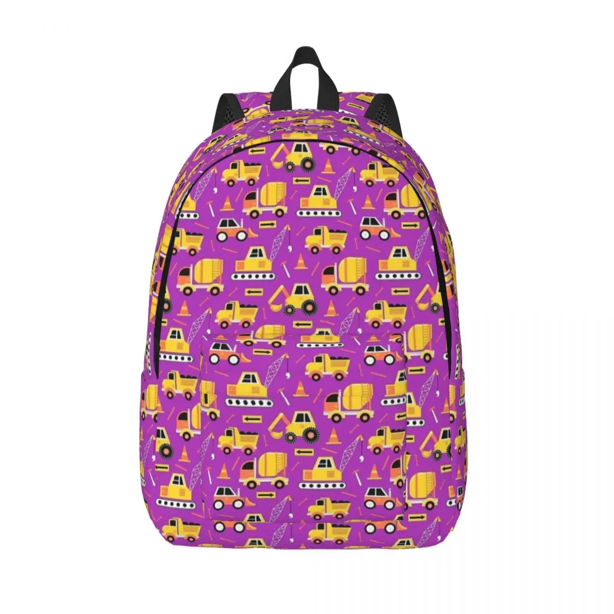 Bau LKW auf hell lila Rucksack Kinder Schüler Schule Buch Taschen Leinwand Tages rucksack Vorschule Primär tasche mit Tasche