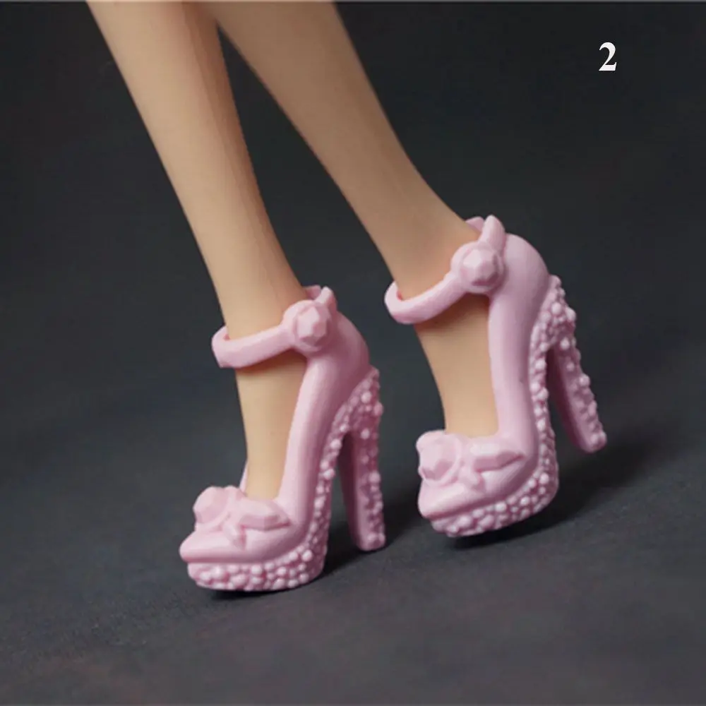 1 Pair 30cm Doll High Heels Shoes Fashion Female Doll Boots Fit Foot Length 2.2cm 1/6 Dolls Accessories Plastic Doll Shoes