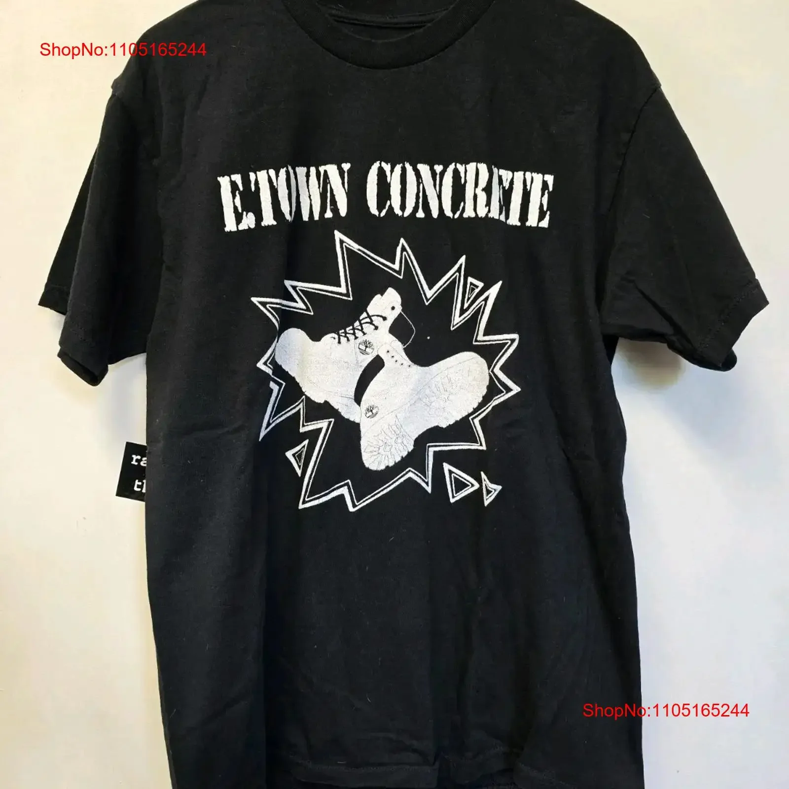 Camiseta E Town Concrete Band L Agnostic Front Rip Hardcore Punk New Jersey vintage lavado elegante moda gráfica streetwear
