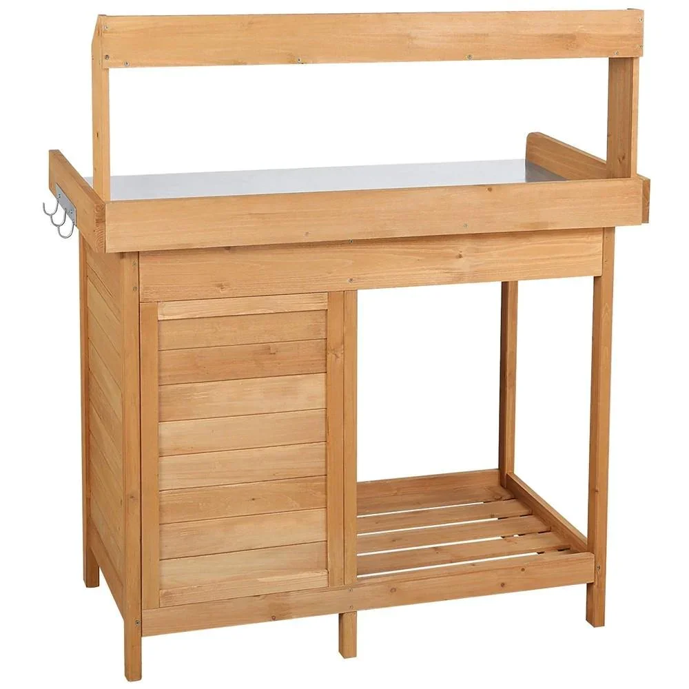 Outdoor Home Use Solid Wood Potting Bench Work Table for Outdoor Furniture