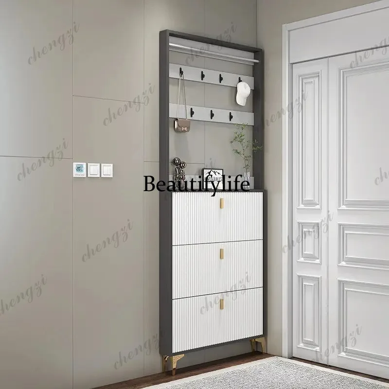 Modern Tall Wooden Shoe Cabinet Italian Style Storage Organizer Shoe Rack Display Space Saving Zapatero Tela Furniture Home