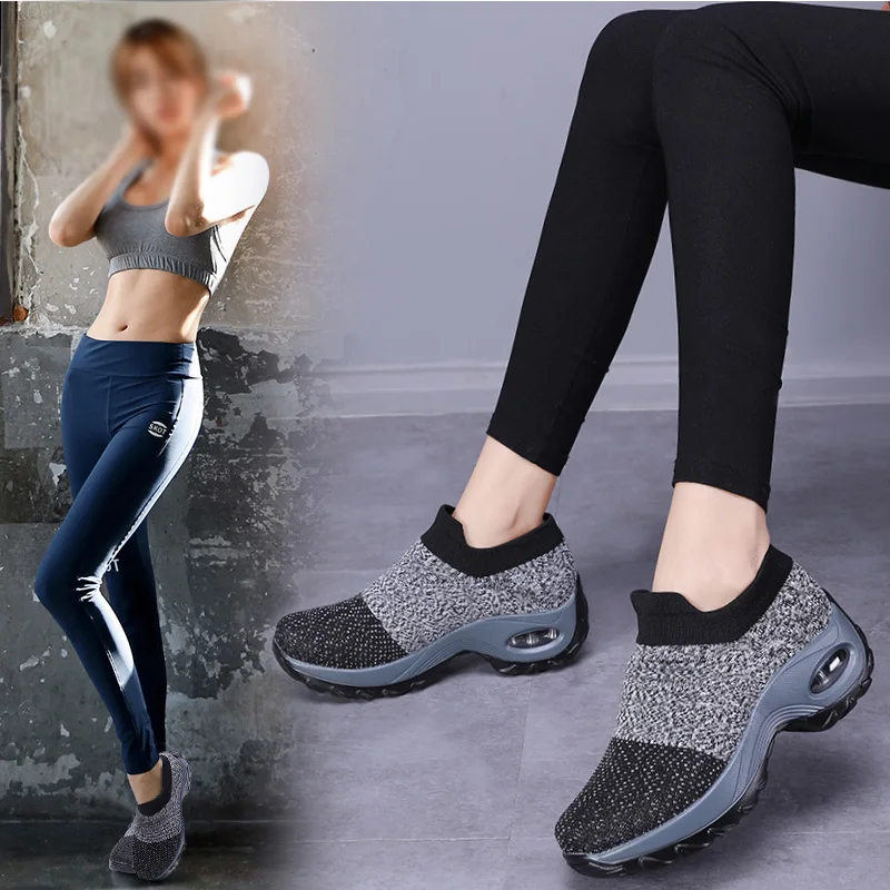 

Fashion Breathable Mesh Air Shoes For Women Big Size 35-42 Chunky Sneakers Woman Socks Shoes Comfy Anti-Slip Casual Shoes Wome