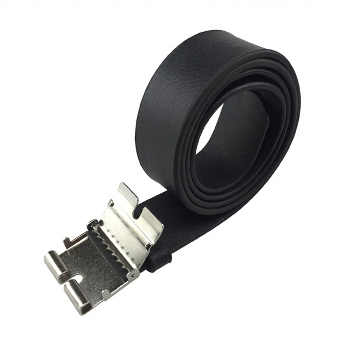 

Fashion Long Black Pu Leather Belt for Men with Adjustable Clamp Connection