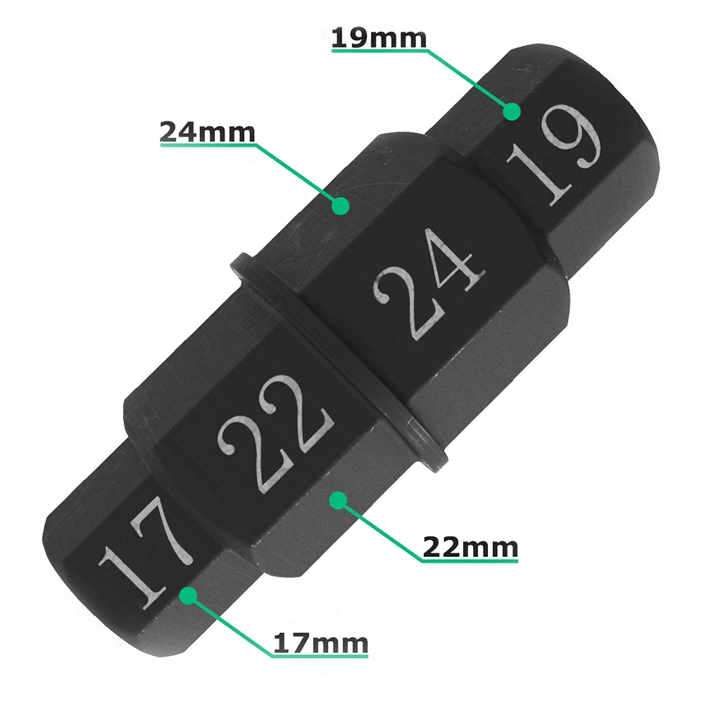 Hex Axle Spindle Socket Adapter Tool 3/8 Driver Disassembly Wrenches Hand Tools 17/19/22/24mm Socket for Motorcycle Front Wheel