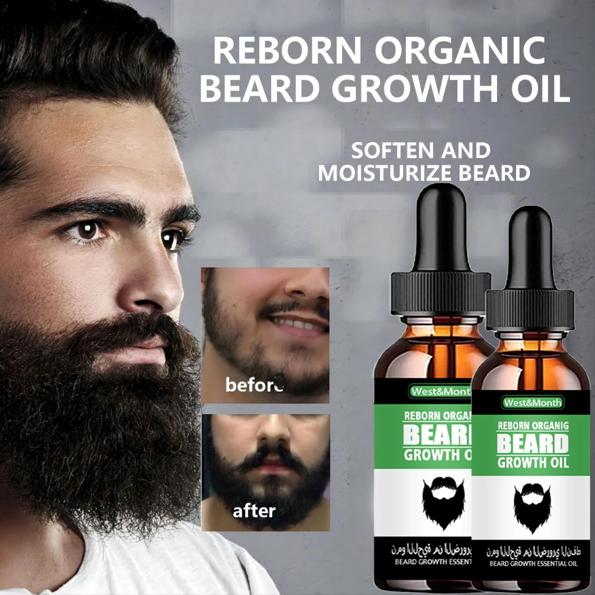 Men Beard Growth Roller Set Beard Growth Kit Men\'s Beard Growth Essence Nourishing Enhancer Beard Oil Spray Beard Care