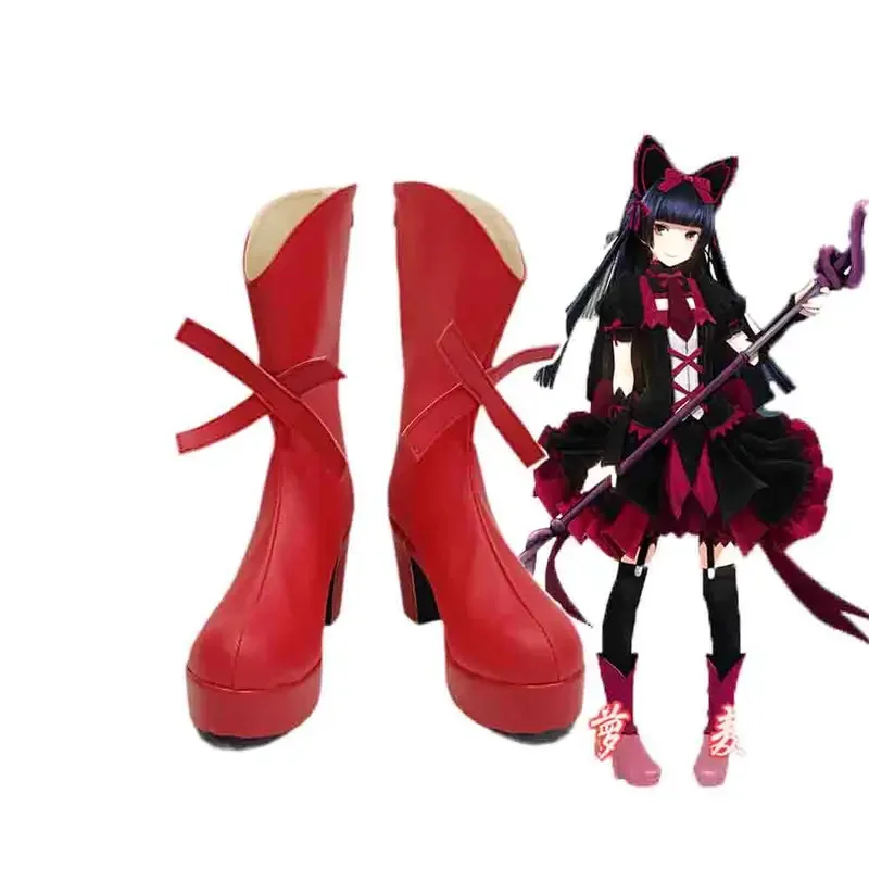 بوابة جديدة Jieitai Kano Chi nite، Kaku Tatakaeri Rory Mercury أحذية تنكرية للهالوين كرنفال أحذية أنيمي مصنوعة حسب الطلب