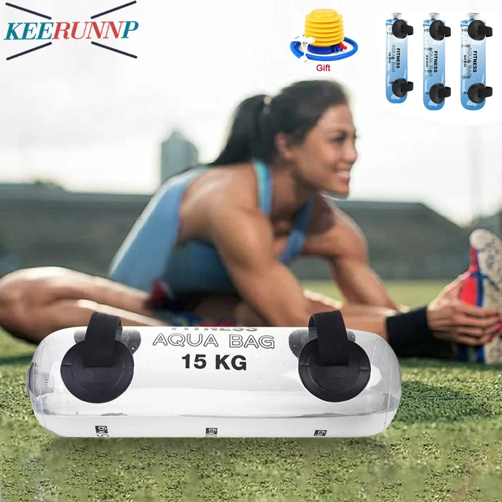 

KERUNNP 1PCS Adjustable Aqua Bag Exercise Water Weight Portable Strength Training Home Gym Workout Cardio Sport Fitness
