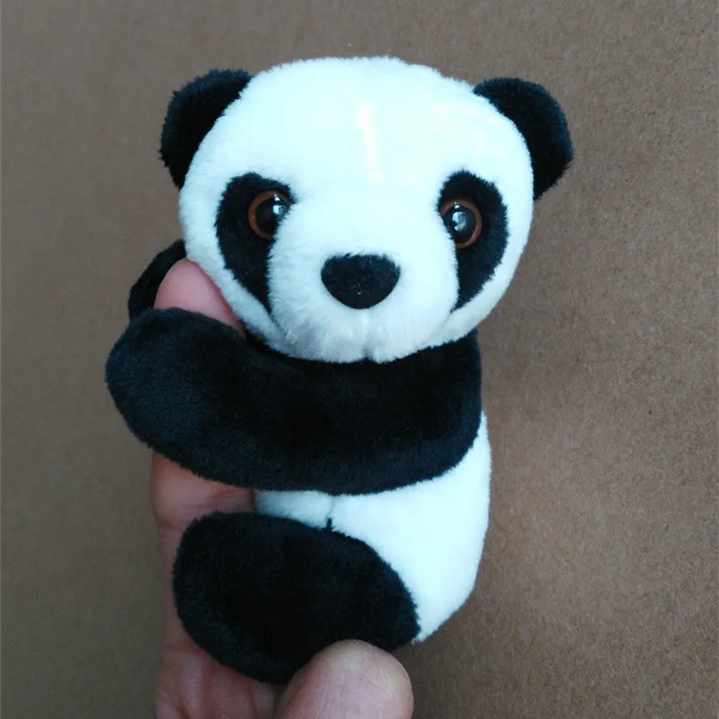 9 cm Kawaii Panda Peluche Bambola Giocattolo Morbido Animale Panda Clip Nero Bianco Che Abbraccia Tenda Clip Doll