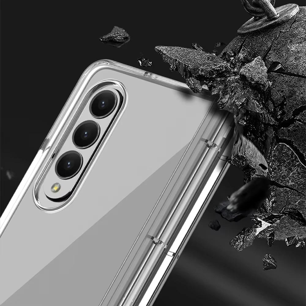 For Samsung Galaxy Z Fold 6 5 4 3 Transparent Case Shockproof Back Cover With S Pen Holder Shell For Samsung Z Fold5 Fold6 Coque view 5