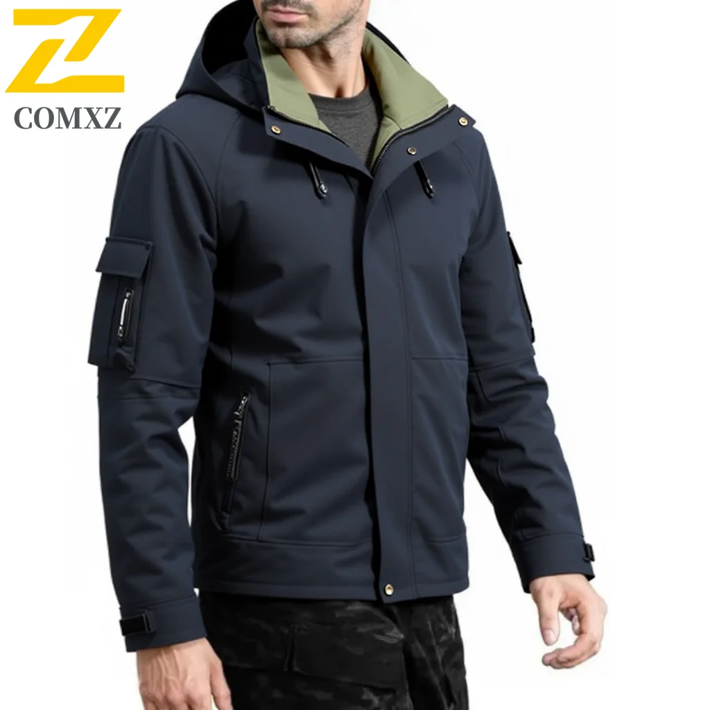 

Men's three anti-punching jacket new jacket men's spring and fall fashion tide hooded workwear handsome casual versatile