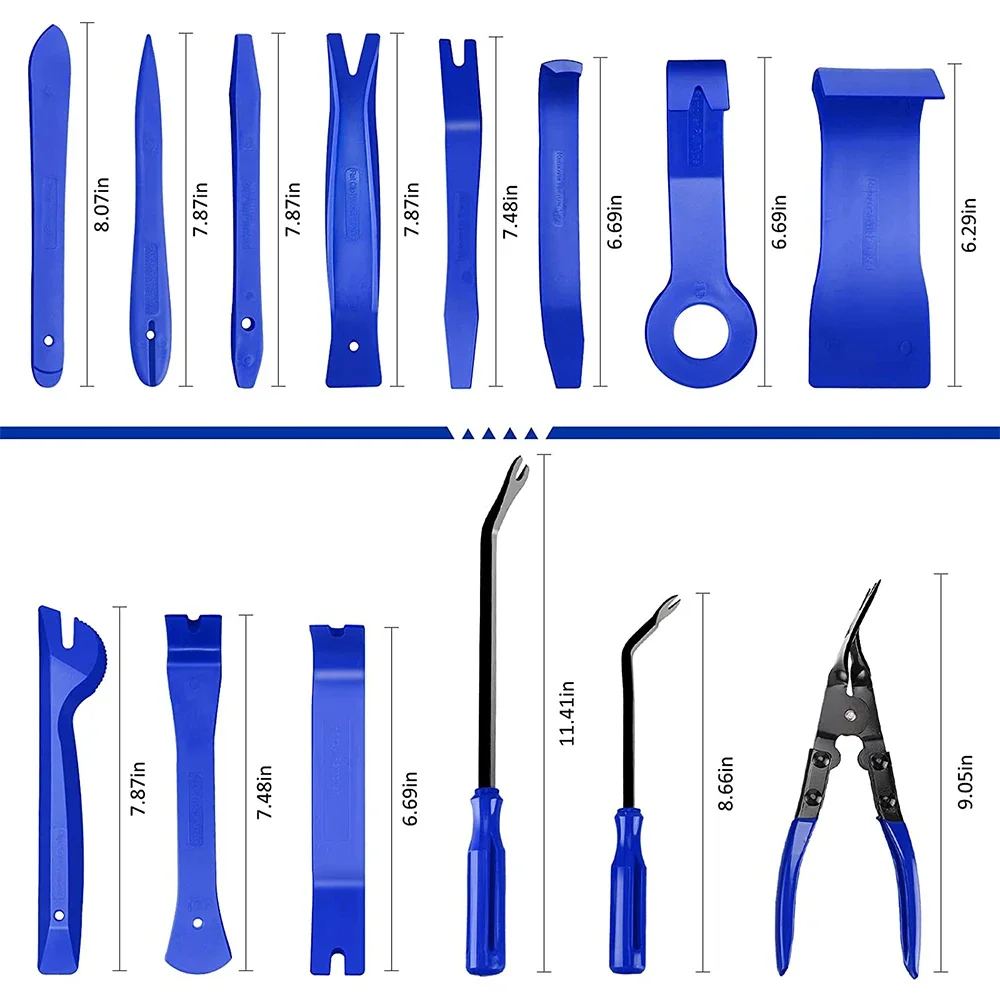 

19Pcs Car Trim Removal Tool Set Handheld Stereo Disassembly Clip Pliers Fastener Remover Auto Body Work Tool