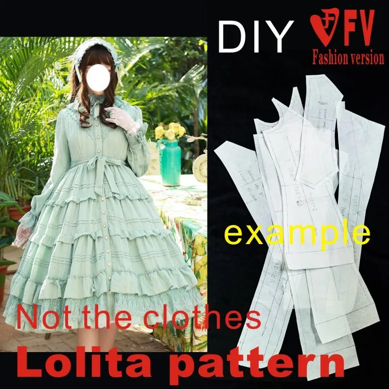 Japanese style Lolita pattern women\'s princess stand-up collar dress 1:1 costume cutting drawing LOLI-23