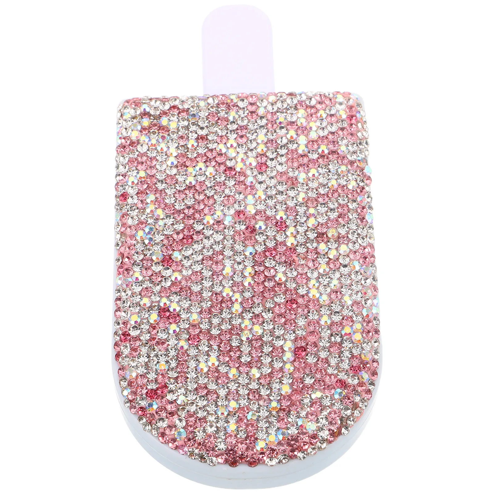 Rhinestone Folding Pocket Mirror Cute Ice Shape Portable Compact Makeup Travel Mirror for Purse Purse Compact Mirrors
