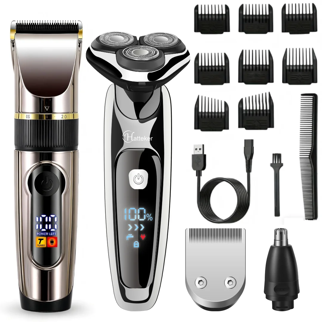 Scttomon Elektrisches Haarschneide-Set für Hautfade, Glatze, Haaransatz-Modellierung, Barttrimmen, 2-teiliges Kopf-Styling-Kit
