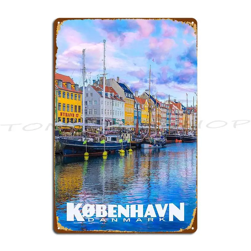Vintage Style Copenhagen Travel Metal Sign Classic Wall Custom Club Bar Cave Designer Tin Sign Poster