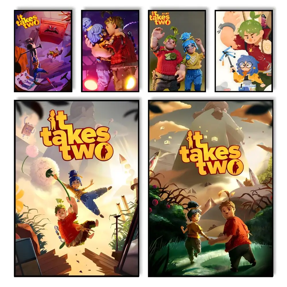 It Takes Two Co-op Game Poster HD Self Adhesive Waterproof Wall Art Ideal for Home Office Dorm Bedroom Great Gift