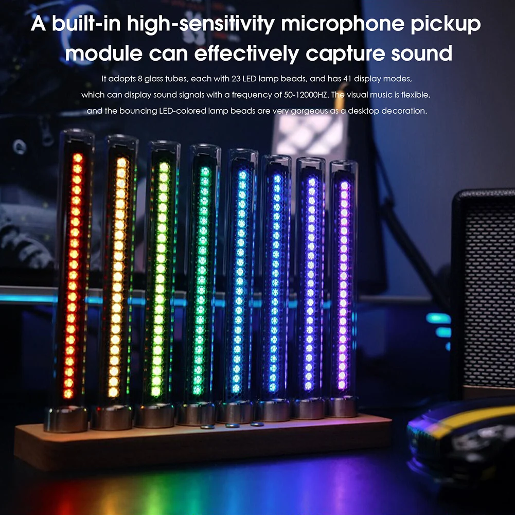 

1PC Sound Level Meter Music Spectrum Lamp Simulation Glow Tube Level Indicator Pickup Lamp For Effectively Capture Sound