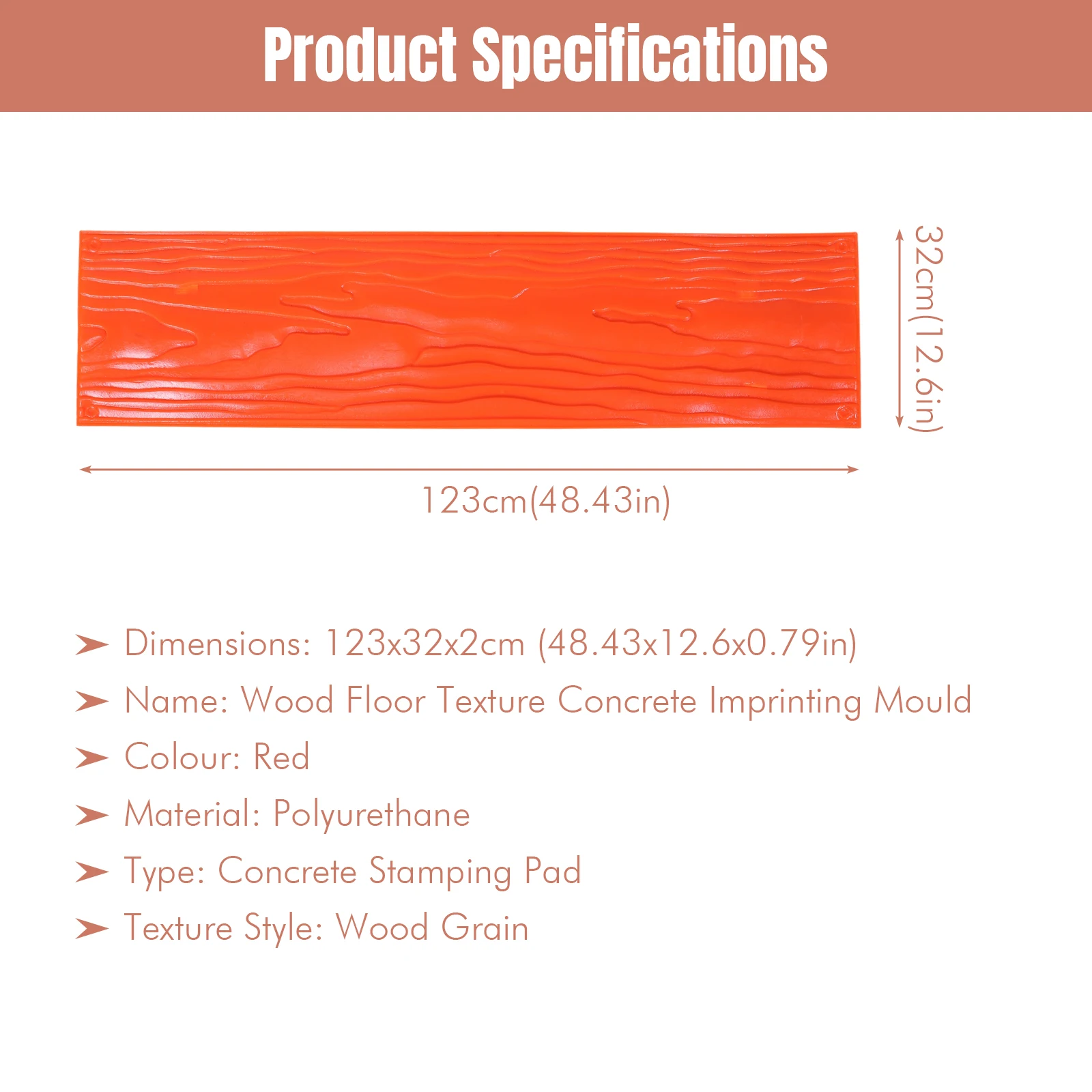 

48x12 Inch Panel Texture Concrete Molds Polyurethane Wood Floor Texture Concrete Stamp Molds for Indoor/Outdoor Walls/Floors