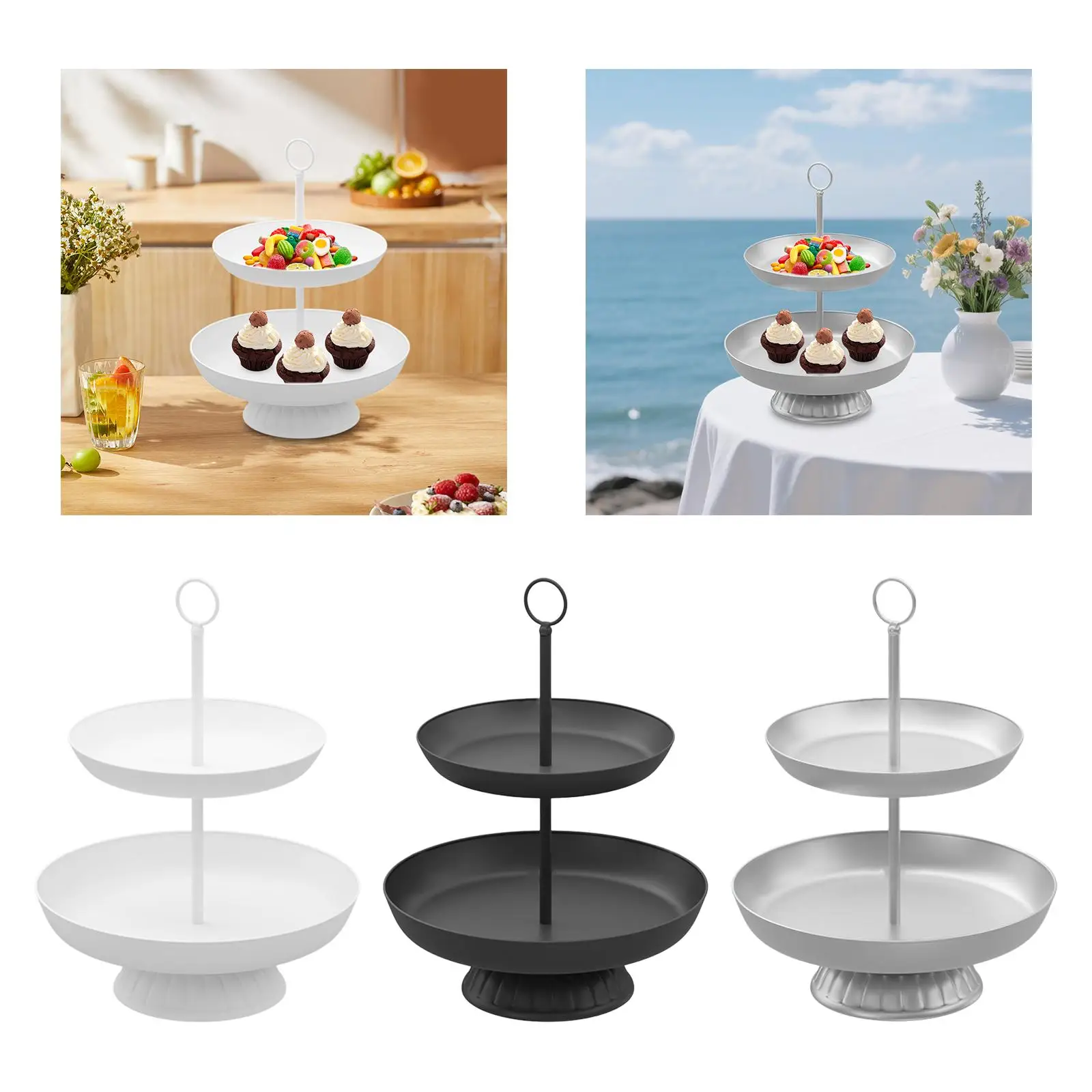 Cupcake-Ständer, 3-stufiger Dessert-Ständer, Party für Süßigkeiten, Früchte, Nachmittagstee