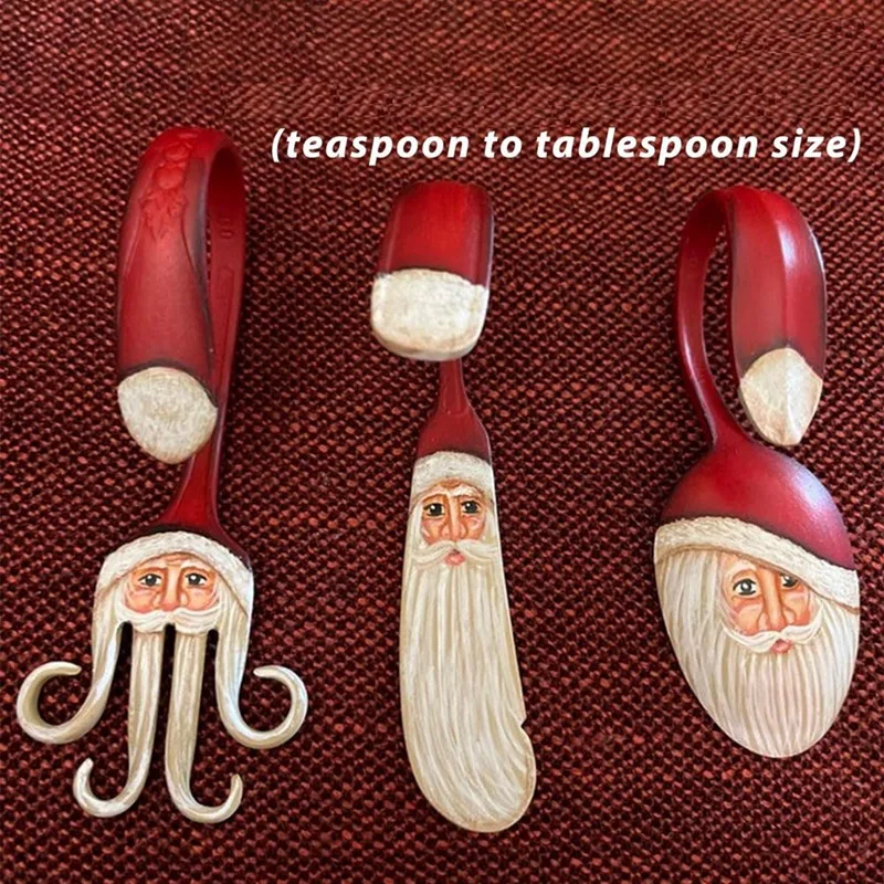 Curly Santa Spoon Painted Christmas Ornaments, Funny Christmas Ornaments, Christmas Tree Ornaments Promotion