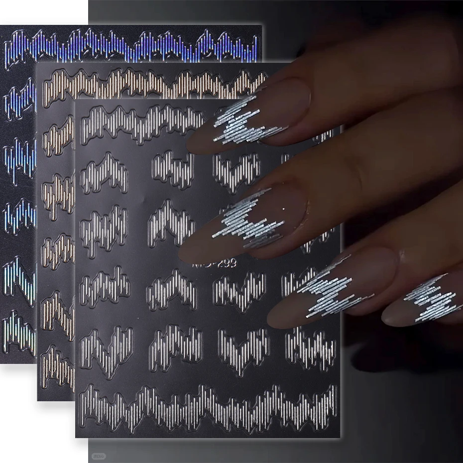3D זהב כסף לייזר רפלקלי אור מדבקה נוצץ קו חריץ עיצוב decal קסם di2k תפאורה הולוגרפית