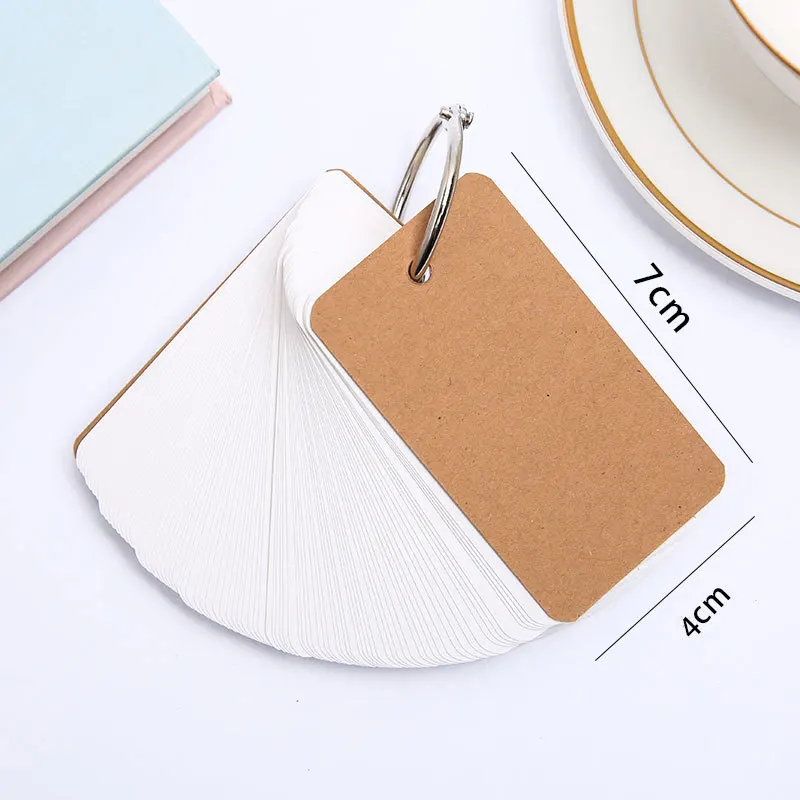 4x7cm White Color School Planner English Vocabulary Word Paper Cards Loose Leaf To Do List for Student Kids Stationery Supplies