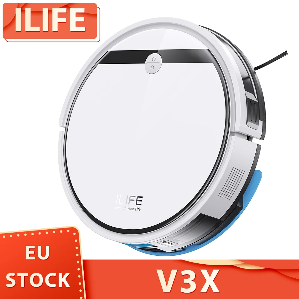 ILIFE V3X Robot Vacuum Cleaner, 2 in 1 Vacuum and Mopping, 3000Pa Suction, 300ml Dustbin, 2900mAh Battery, App/Voice Control