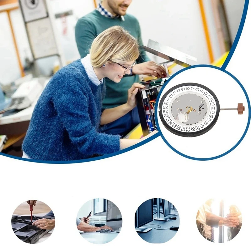 515 Movement Replacement Quartz Watch Movement Chronograph Watch Parts For Ronda 515 Movement (Crown At 3)