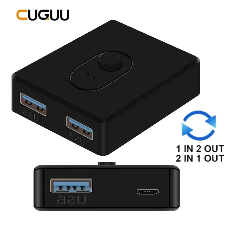 

KVM Switch USB 3.0 Hub USB Splitter 1x2/2x1 Switch Switcher USB2.0 Shared Controller For Laptop Computer Printer Keyboard Mouse