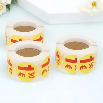 1500 قطعة ملصقات للتسمية السعر 1.25 اليورو ذاتية اللصق الشارات لسوبر ماركت المرآب بيع الأعمال الصغيرة التجزئة تسعير العلامات #6