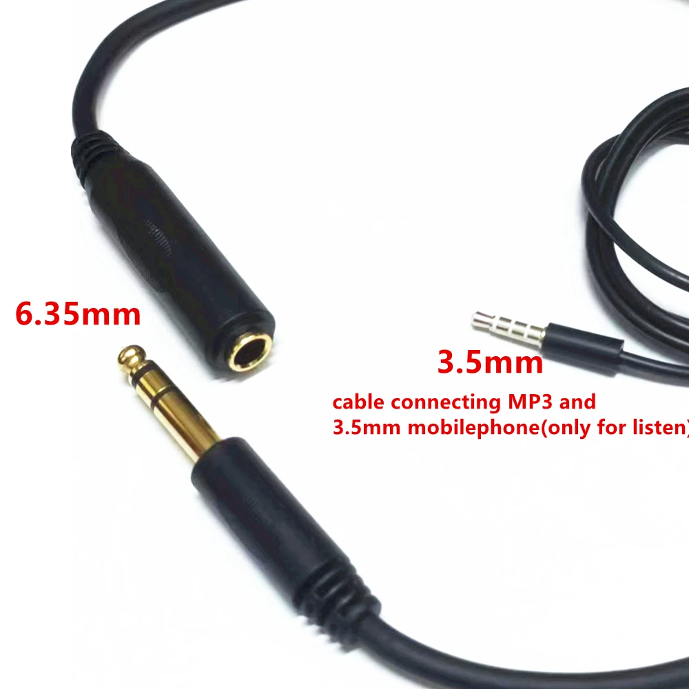 Aviation headset adapter for GA dual plug Sound line extension only, with cable connecting MP3/3.5mm mobilephone(only for listen