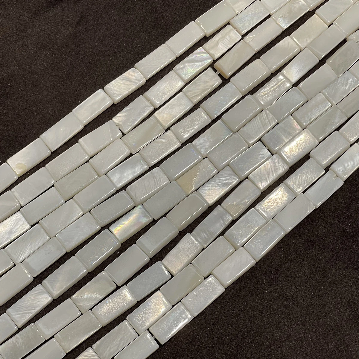 5x10mm Natural Freshwater Shell Through Holes Beads Rectangular Beads for Jewelry Making DIY Necklaces Bracelets and Accessories
