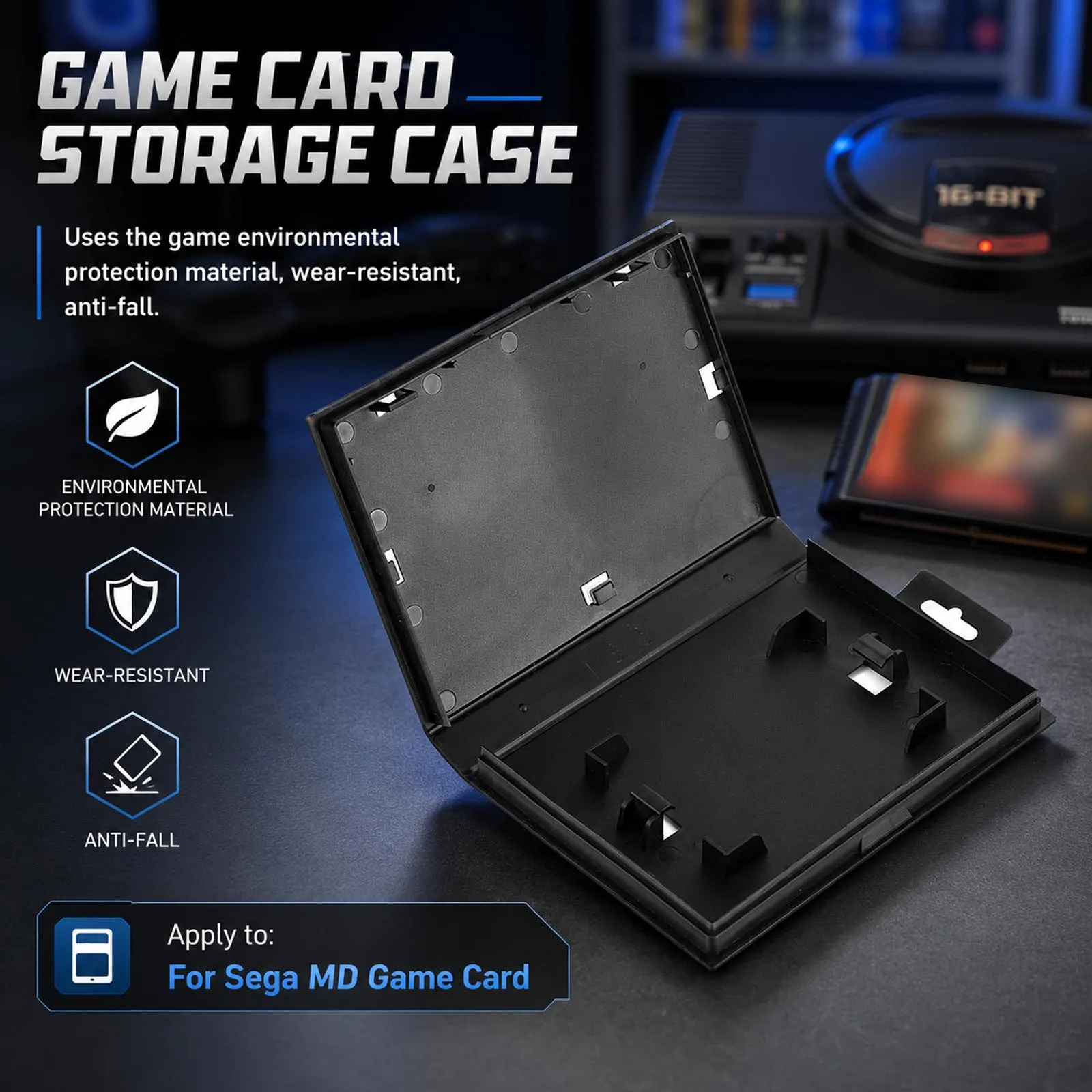 For MD Game Card Cartridge Replacement Case Box Reproduction Retail Box For Sega Genesis Megadrive Consoles Game