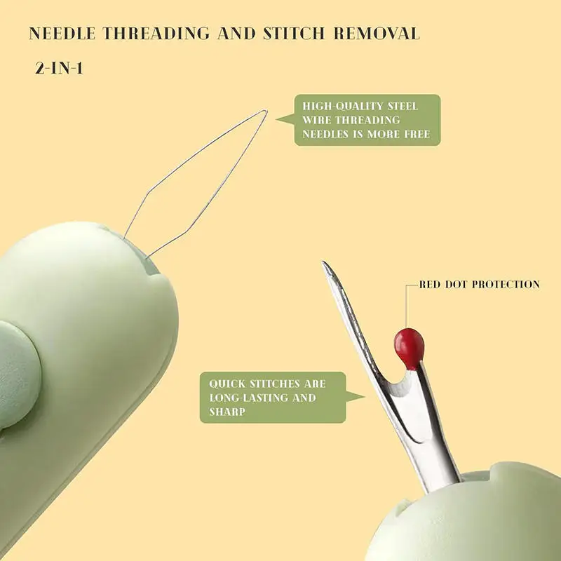 3-in-1 Thread Remover Needle Threader and Seam Needle Holder Sewings Supplies Threading Aid Sewing Tool