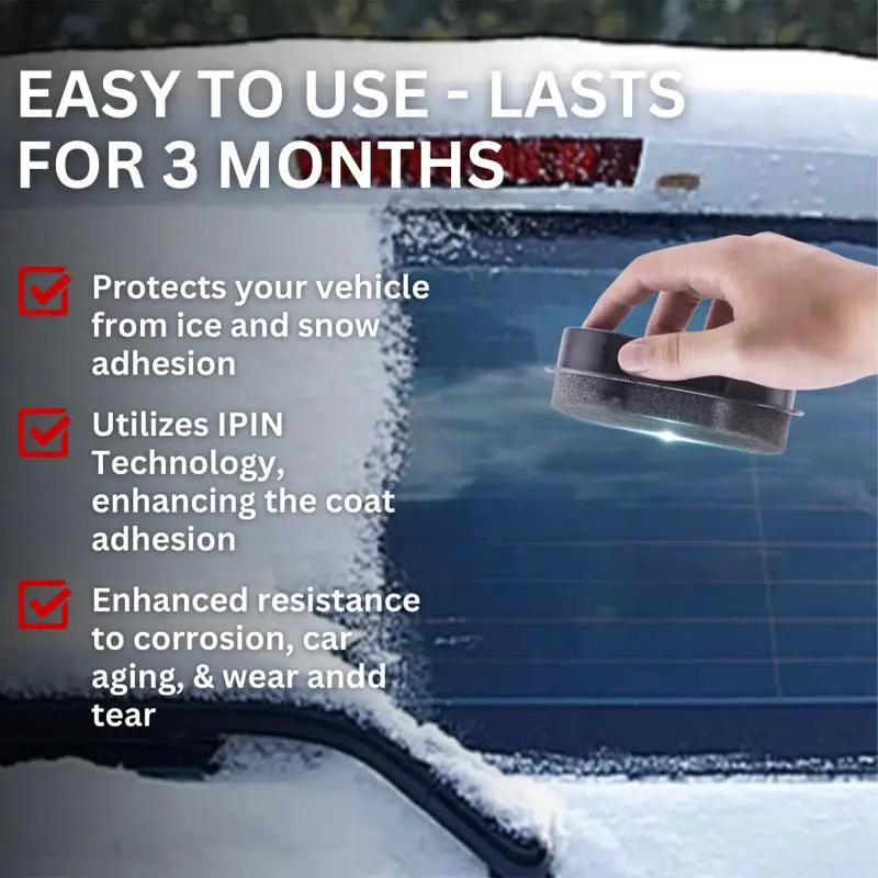 Car Windshield Cleaning Sponge Black Portable Winter Tool For Mirror Glass And Window Maintenance