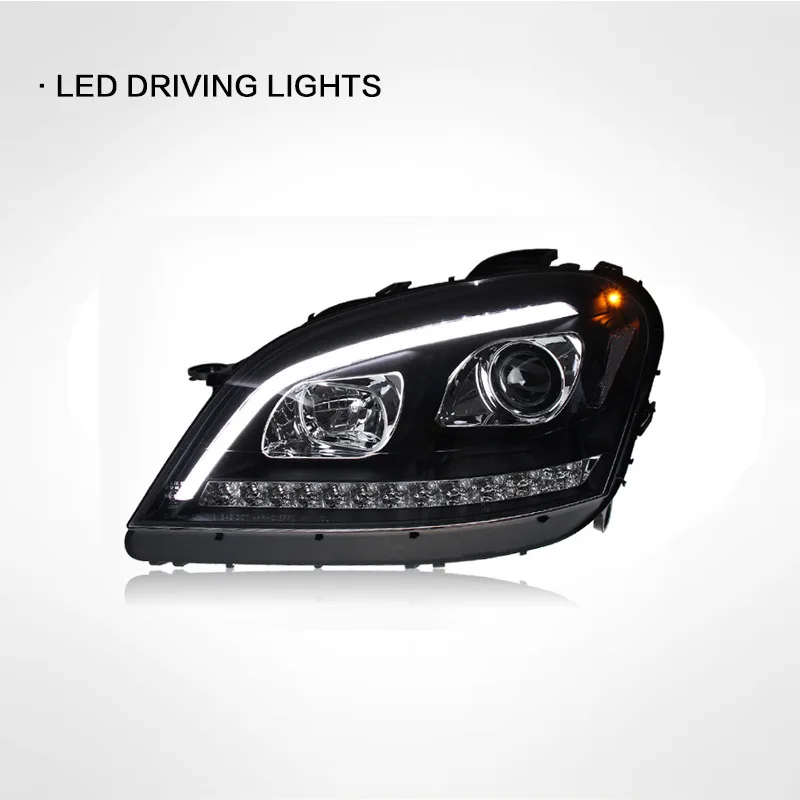 Suitable for 09-12W164 headlight assembly ML350 500 modified LED daytime running light running water turn signal