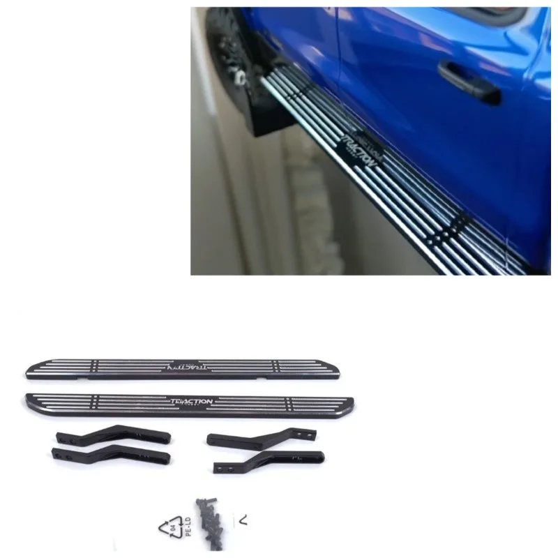For KM 1/8 RAM 1500 RC Crawler Off-Road Truck Metal Side Steps Pedal Running Boards Model Upgrade OPtion Parts TH01546