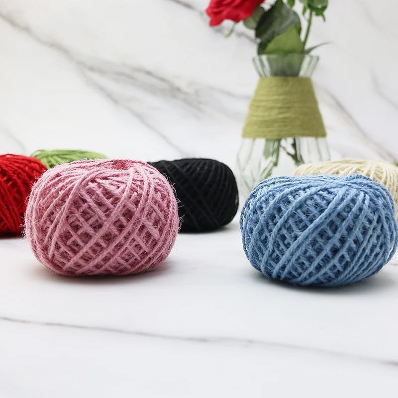 (50 m/rotolo) Corda di iuta colorata da 3 mm Spago di iuta naturale Corda di canapa Decorazione artigianale Confezione regalo Corde creative fai da