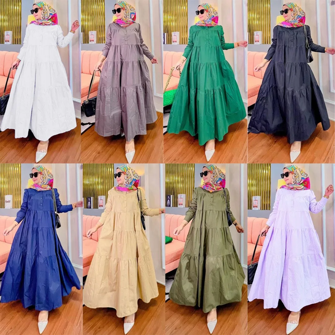 Casual Long Sleeve Cotton Dress Women's Robe 69 Colors Direct Sale from Factory Outlet Spring 2023 Ethnic Stage Costume