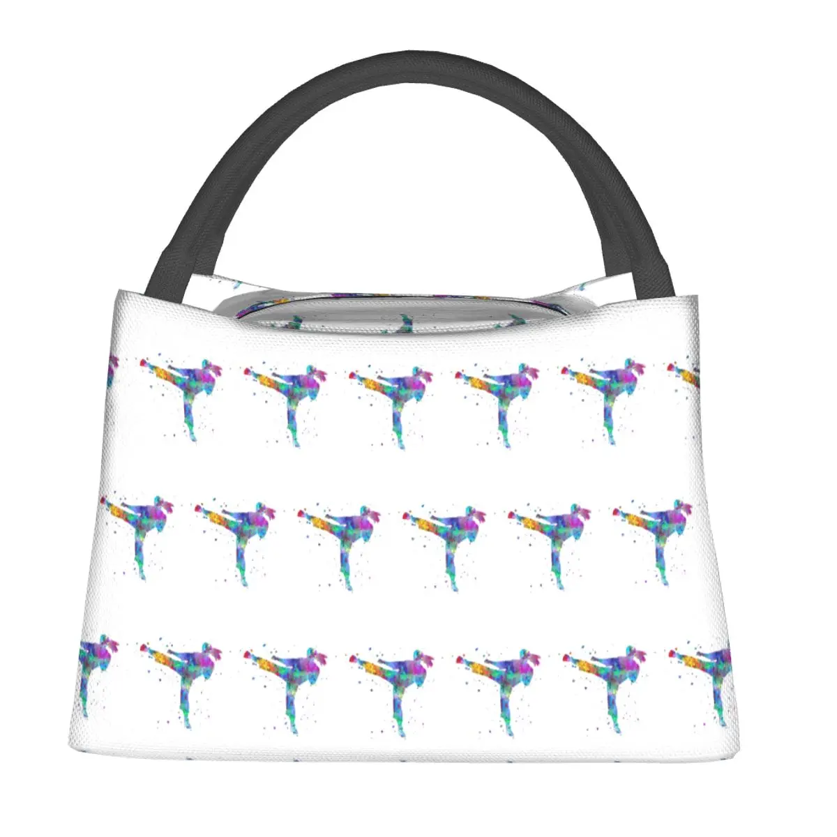 Karate Fighter Girl Insulated Lunch Bag for Women Kids Leakproof Food Boxes Thermal Lunch Box Tote