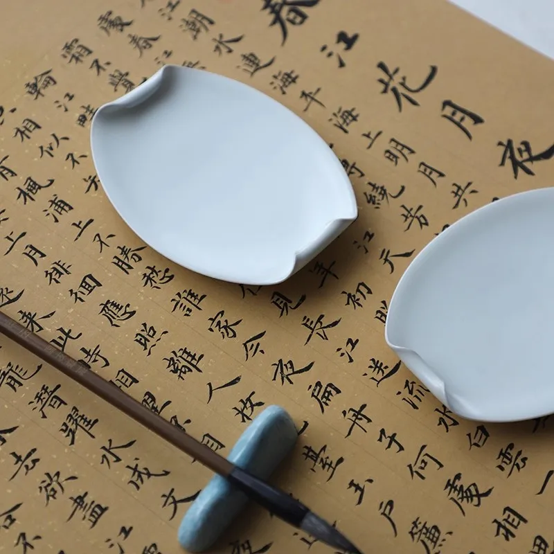 Chinese Ceramic Inkstone Dish for Brush Pen - Calligraphy Sumi Drawing Painting Art Tool