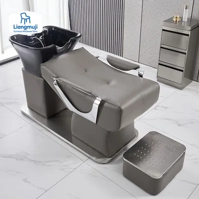 

Modern High End Head Spa Barber Shop Dedicated Shampoo Bed Sitting Type Flushing Bed Ceramic Hot Spring Bed Commercial Furniture