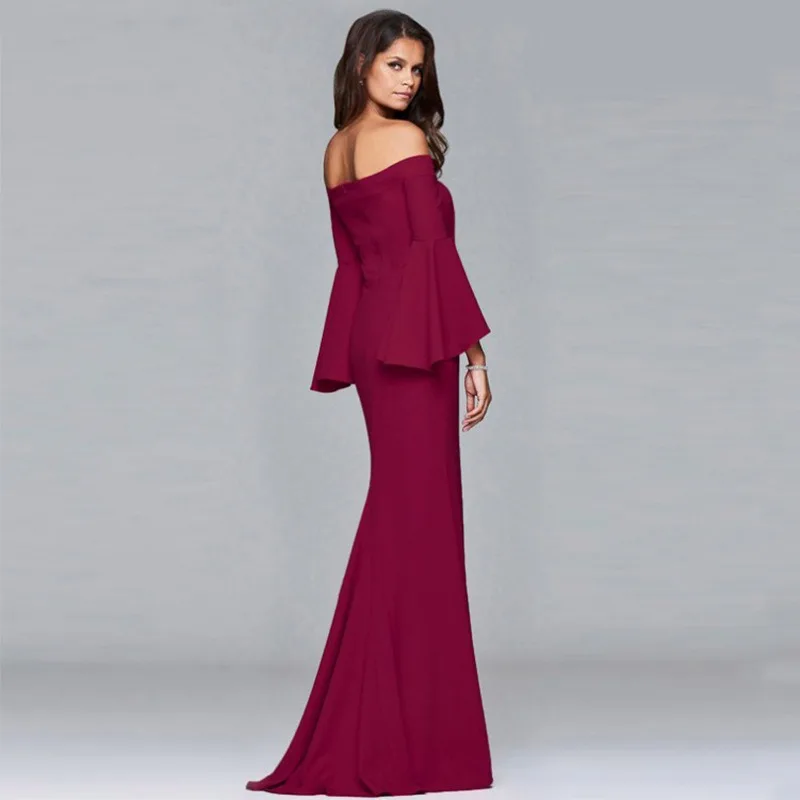 Zeemeermin Galajurken Lange Off-Shoulder Maxi Jurken Satijnen Formele Jurk Elastische Satijnen Feestjurken Plus Size Vestidos De Gala