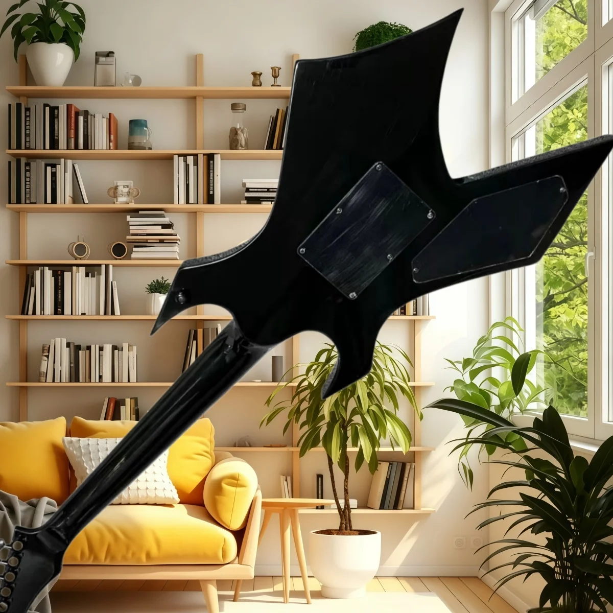 Chitarra Rock Nera a 7 Corde con Manico in Palissandro, Ponte Fisso, Pronta per la Spedizione dalla Germania, Regalo Pratico per l'Apprendimento Musicale